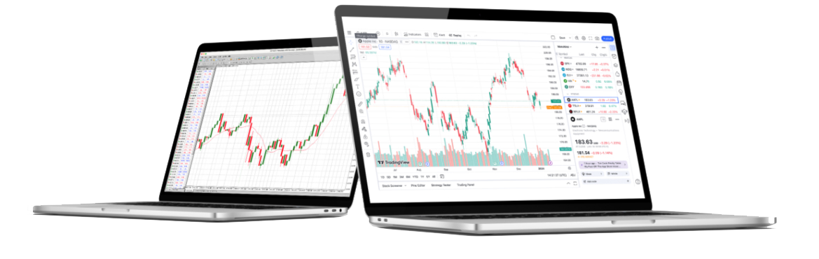 Trading dashboard showing charts and data analysis